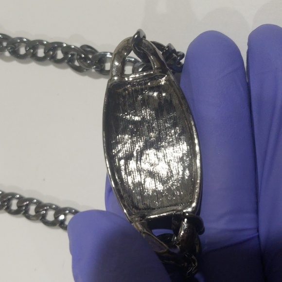 Silver-Tone Bold Statement Necklace Sparkling Lettering, Women's Fashion Jewelry - Picture 7 of 7